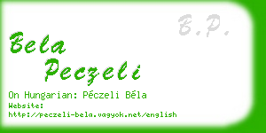 bela peczeli business card