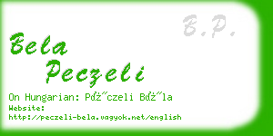 bela peczeli business card